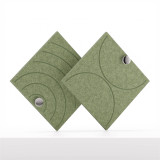 Cubox Soft Panel Moosgruen mit elegantem Metallknopf, zwei Panels sich kreuzend