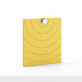 Cubox Soft Panel Sonnengelb mit Metallknopf, Musterseite mit feinem Relief