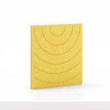 Cubox Soft Panel Sonnengelb, freistehend mit dezentem Kreismuster und warmer Farbe