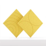 Cubox Soft Panel Sonnengelb, zwei Panels sich kreuzend, sonniges Studiolicht