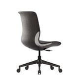 ofinto Flex Office Rückansicht in Schwarz ohne Armlehnen - strukturierte Rückenschale mit geometrischem Muster und solider Verarbeitung für langlebige Büroausstattung