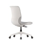 ofinto Flex Office Rückansicht in Weiss ohne Armlehnen - strukturierte Rückenschale mit geometrischem Muster und solider Verarbeitung für langlebige Büroausstattung