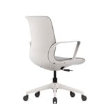 ofinto Flex Office Rückansicht in Weiss mit Armlehnen - strukturierte Rückenschale mit geometrischem Muster und solider Verarbeitung für langlebige Büroausstattung