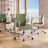 ofinto Flex Office mit Armlehnen in Olivgrün - frisches Design für moderne Coworking Spaces und Start-up Büros mit Wohlfühlatmosphäre