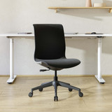 ofinto Flex Office in Schwarz - schlanker Bürostuhl ohne Armlehnen, zeitloses Design mit atmungsaktivem Stoff