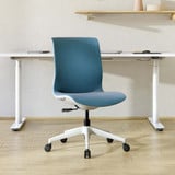 ofinto Flex Office Bürostuhl in Petrol-Blau - minimalistisches Design ohne Armlehnen für platzsparende Home Office Einrichtung
