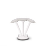 ofinto Move in Weiss in Aktion - 360° Bewegungsfreiheit des schwenkbaren Sitz-Stehhockers für aktives, gesundes Sitzen und bessere Haltung am Arbeitsplatz