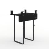 ofinto PC-Halterung Schwarz freistehend - verstellbare CPU-Halterung mit elegantem U-Gestell, Ablage für Zubehör und ofinto Branding, praktisches Schreibtisch-Zubehör zur Säulenmontage für aufgeräumten Arbeitsplatz