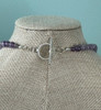 Close-up detail of silver toggle clasp and sage-toned amethyst bead variation from Lavender and Sage necklace.