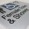 Female Accessible Toilet & Shower Braille Sign