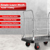 Heavy-Duty Warehouse Cage Trolley Dual Handle with Mesh Sides