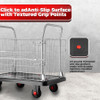 Heavy-Duty Warehouse Cage Trolley Dual Handle with Mesh Sides