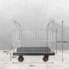 Heavy-Duty Warehouse Cage Trolley Dual Handle with Mesh Sides