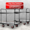 Double Layer Utility Trolley ??Silent Castors & Dual Handles