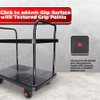 Double Layer Utility Trolley Silent Castors & Dual Handles