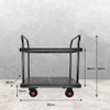Double Layer Utility Trolley ??Silent Castors & Dual Handles