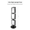 3x A3 Poster Stand - Double Sided Black With 32mm Heavy Duty Snap Frame