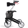 SectorCare GlideRoll Heavy Duty Rollator Walker - Black