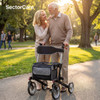 SectorCare GlideRoll Heavy Duty Rollator Walker - Black