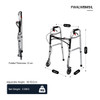 Foldable Aluminium Walker with Wheels and Hand Brakes