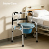 3-in-1 Folding Shower Chair, Commode and Walker – Blue