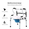 3-in-1 Folding Shower Chair, Commode and Walker – White