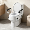 SectorCare Height-Adjustable Raised Toilet Seat with Flip-Up Armrests