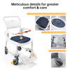 SectorCare Mobile Shower Commode Chair 4 in 1 with 136kg Capacity White