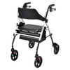 SectorCare Foldable 4 Wheel Rollator Walker with Seat 136kg White