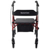 SectorCare Lightweight Aluminium Rollator Walker with Seat, Red