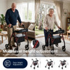 SectorCare Lightweight Aluminium Rollator Walker with Seat, Red