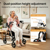 SectorCare Lightweight Aluminium Rollator Walker with Seat, Champagne