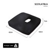 SectorCare Coccyx Cutout Latex Seat Cushion 7cm H x 42cm W Black