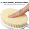 SectorCare Curved Long Handle Back Bath Brush with Hanging Hole Grey