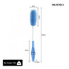 SectorCare Long Handled Hair Brush with Curved Non Slip Grip Blue