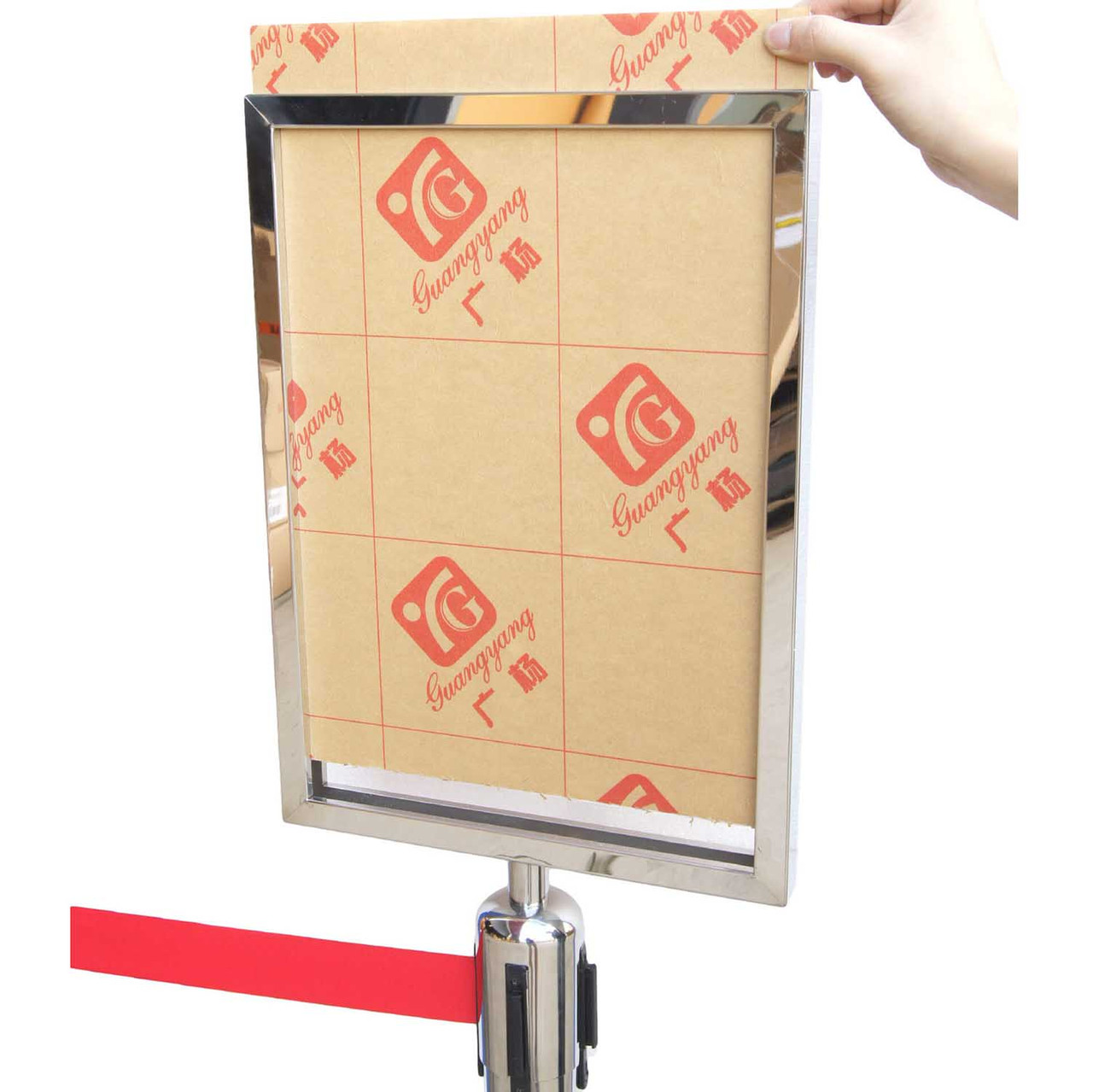 Retractable barriers A3 sign frames