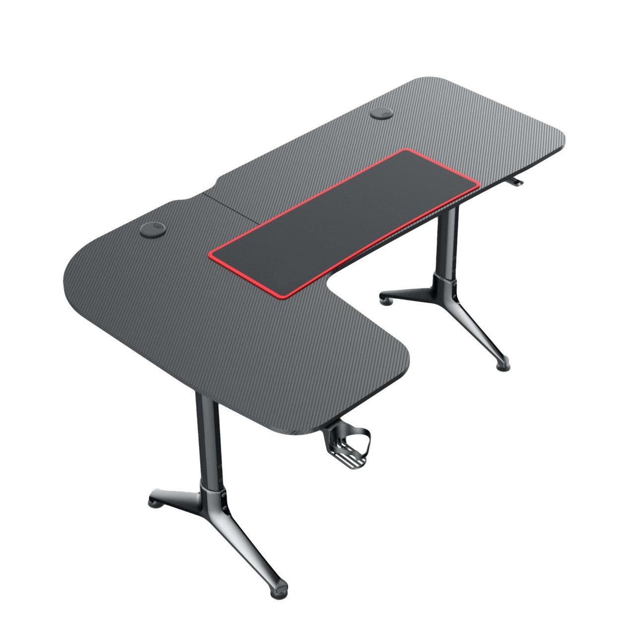 l shaped gaming desk red