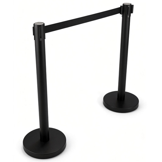 Retractable Posts- Black Post Black Belt