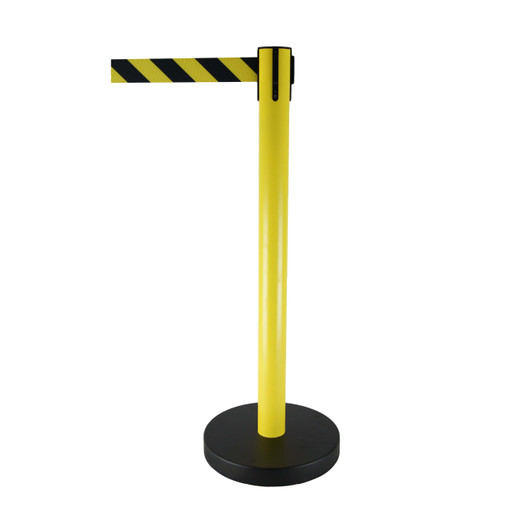 Safety Retractable Barrier- Black and Yellow
