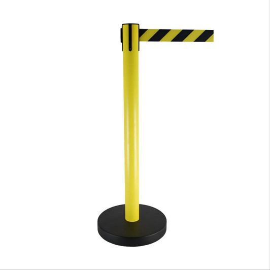 Safety Retractable Barrier- Black and Yellow
