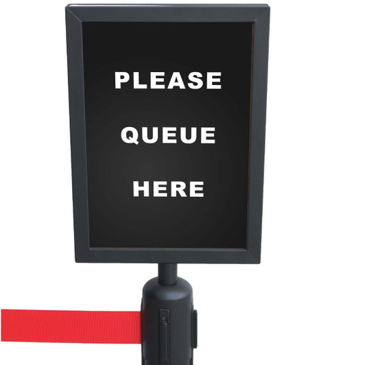 A4 Portrait Sign Frame- Black Retractable Barrier A4 Portrait Sign Frame- Black Retractable Barrier