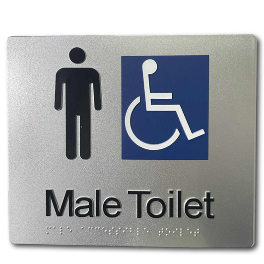 Male Accessible Toilet Braille Sign