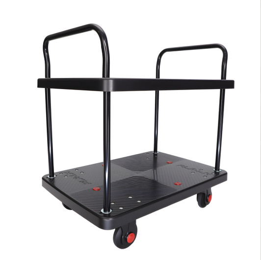 Double Layer Utility Trolley ??Silent Castors & Dual Handles