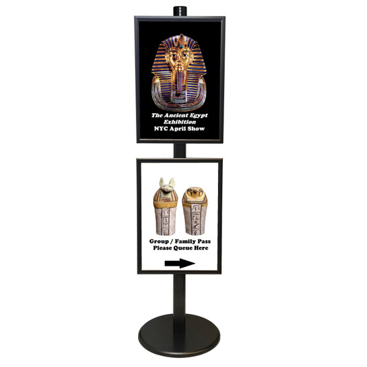 Black A2 Dual Poster Stand with Eco Frame - Double Sided