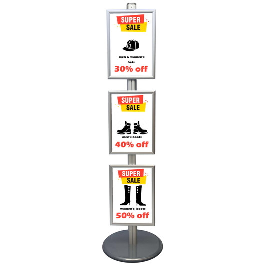 A3 Triple Poster Stand with Eco Frame - Double Sided