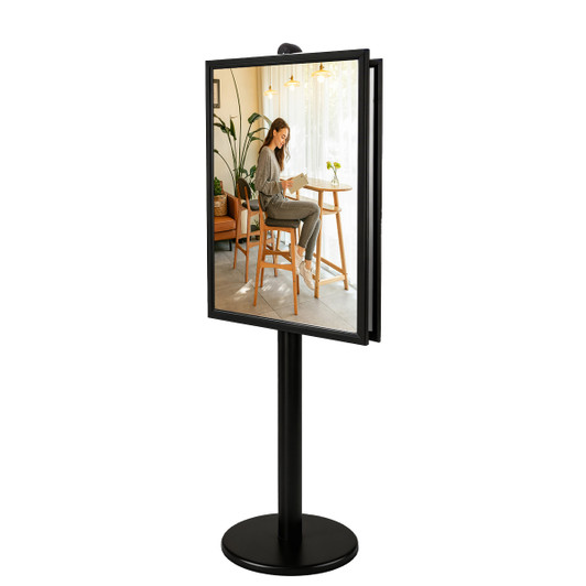 A1 Poster Stand- Double Sided Black With 32mm Heavy Duty Snap Frame