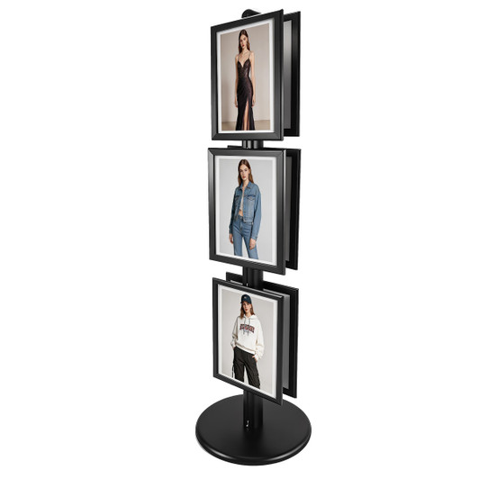 3x A3 Poster Stand - Double Sided Black With 32mm Heavy Duty Snap Frame
