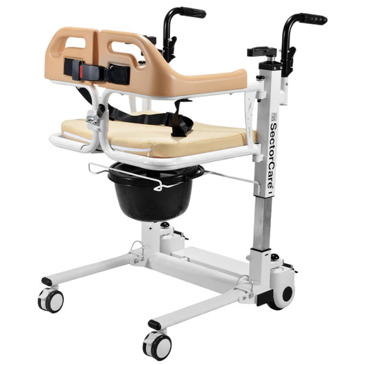 SectorCare Patient Transfer Chair with Commode, Manual Lift 120kg