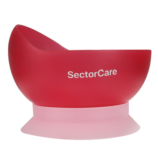SectorCare Non Slip Scoop Bowl 450mL with High Rim and Suction Base - Red