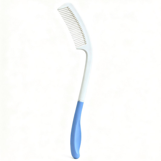 SectorCare Long Handled Comb with Curved Non Slip Grip Blue